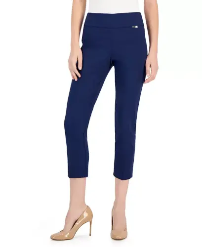 Women's Tummy-Control Pull-On Capri Pants, Created for Modazone-Indigo Sea 