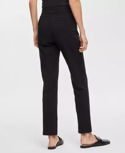 Women's Tummy Control Pull-On Slim-Leg Pants, Exclusively at Modazone-Deep Black - 4