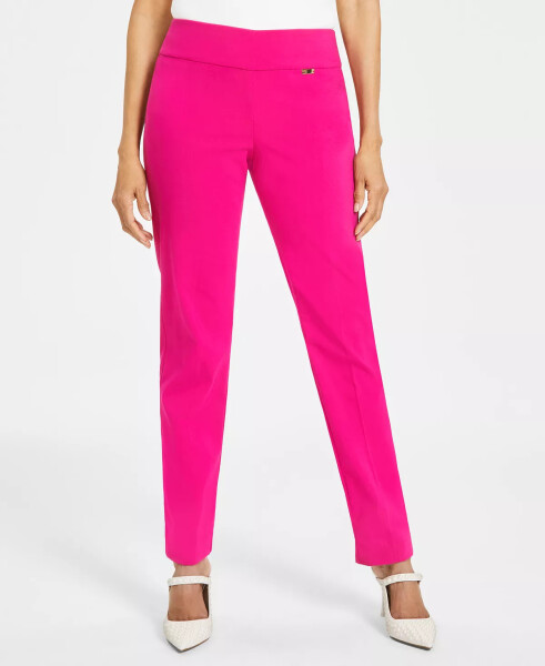 Women's Tummy-Control Pull-On Straight-Leg Pants, Created for Modazone Pink Dragonfrui - 4