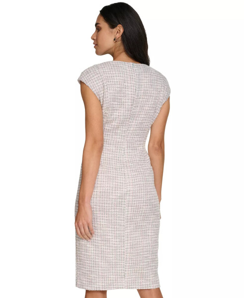 Women's Tweed Side-Buckle Cap-Sleeve Sheath Dress Jadeite Multi - 2