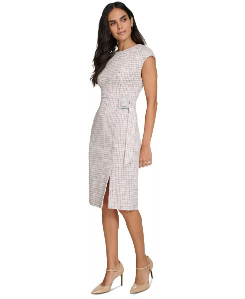 Women's Tweed Side-Buckle Cap-Sleeve Sheath DressModazone Multi - 4