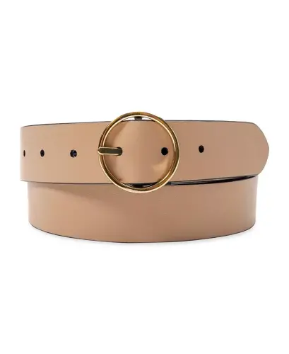 Women's Two-In-One Center Bar Reversible Genuine Leather Belt-Navy, Beige - COLE HAAN (1)