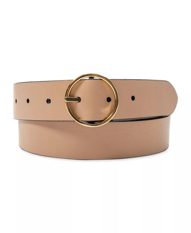 Women's Two-In-One Center Bar Reversible Genuine Leather Belt Navy, Beige - 6