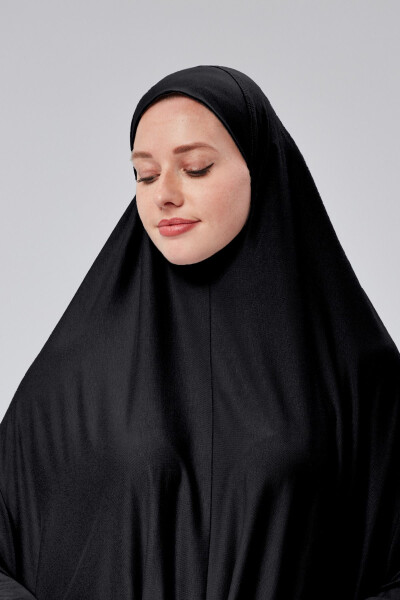 Women's Two-Piece Prayer Dress with Veil Organic Cotton Elastic Sleeve Non-Slip Skirt Cotton Jersey Hijab - 5