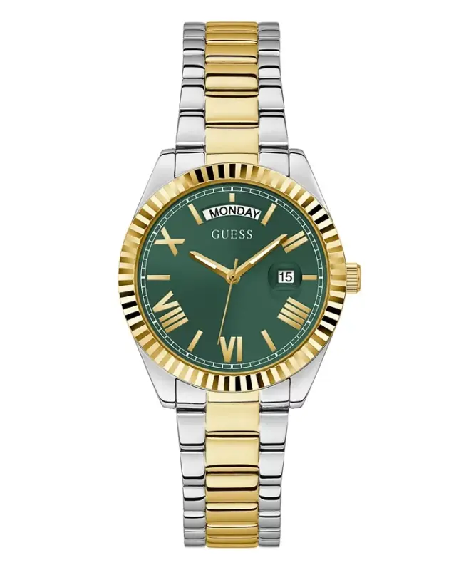 Women's Two Tone Stainless Steel Day and Date Bracelet Watch 36mm-Two Tone - GUESS