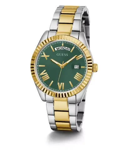Women's Two Tone Stainless Steel Day and Date Bracelet Watch 36mm-Two Tone - 5