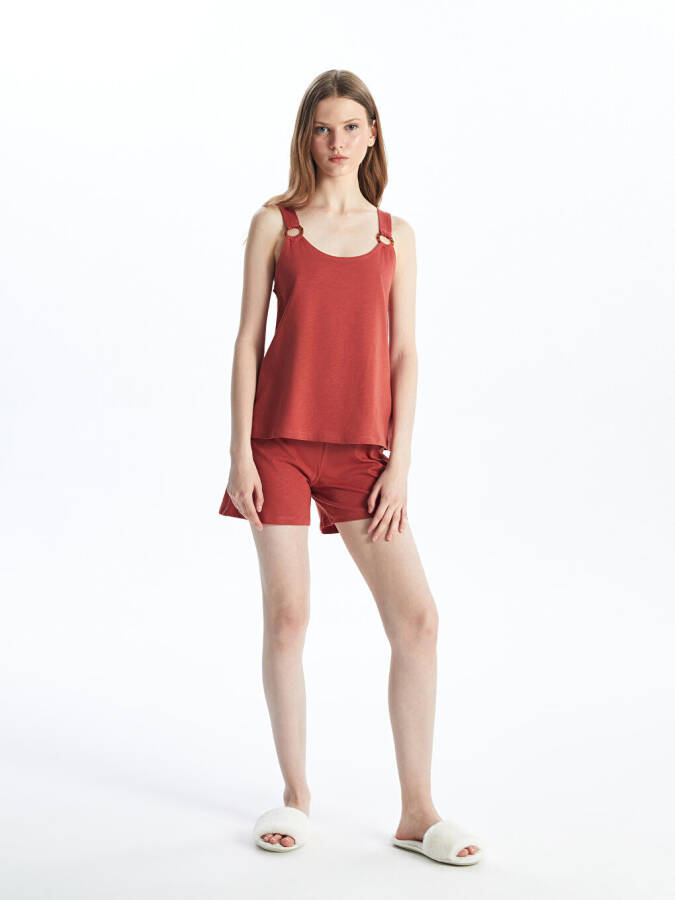 Women's U-Neck Solid Sleeveless Shorts Pajama Set - 13