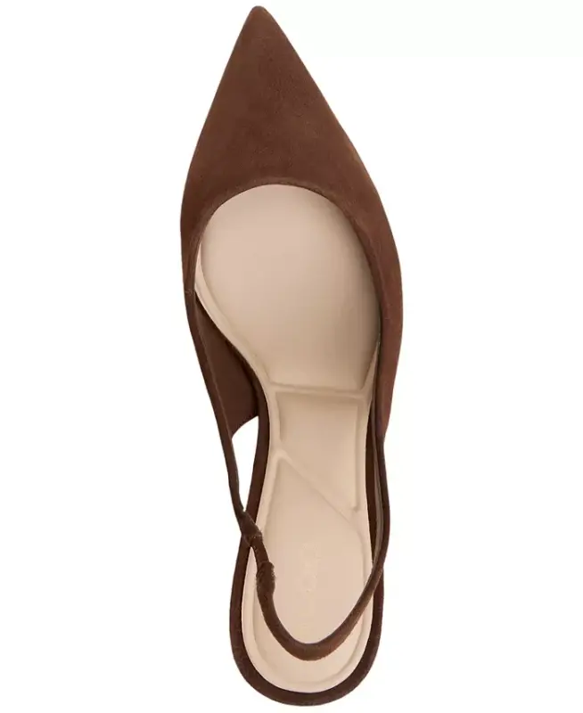 Women's Uliana Slingback Block-Heel Pumps - Dark Brown Suede - 4