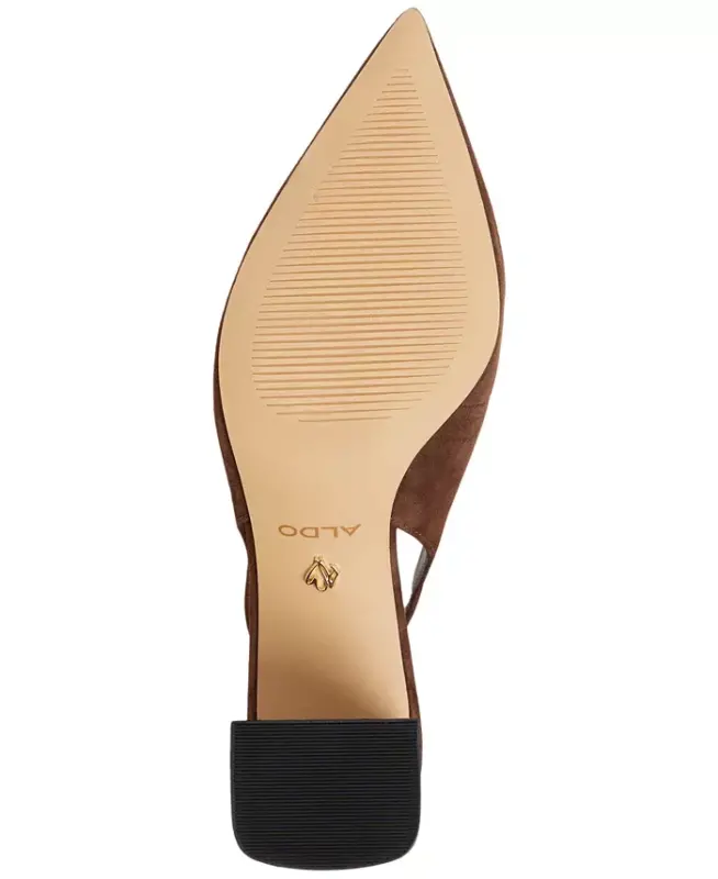 Women's Uliana Slingback Block-Heel Pumps - Dark Brown Suede - 5