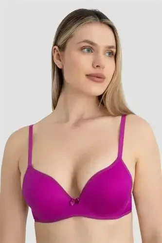 Women's Underwire Push-up Padded Bra 3-pack Black White Plum - 1