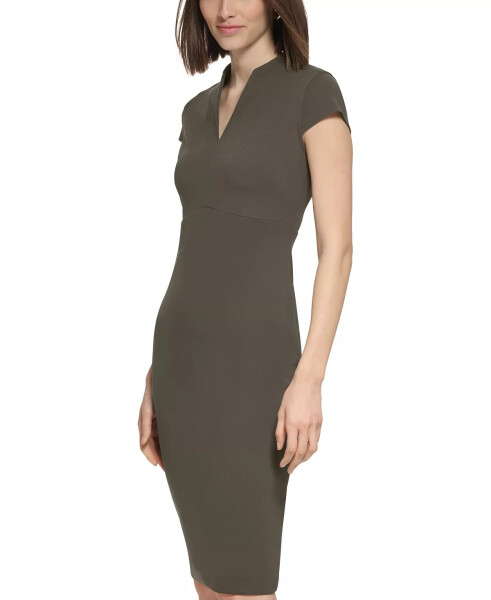 Women's V-Neck Cap Sleeve Sheath Dress_Test - 4