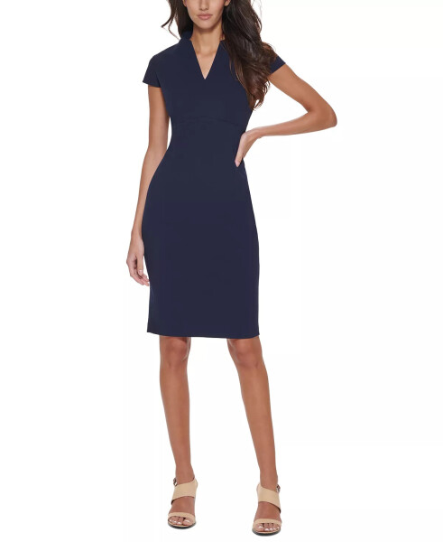 Women's V-Neck Cap Sleeve Sheath Dress_Test - 1