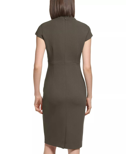 Women's V-Neck Cap Sleeve Sheath Dress_Test - 8