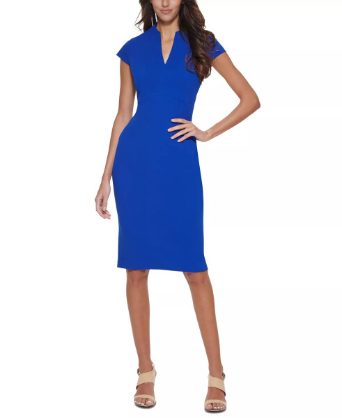 Women's V-Neck Cap Sleeve Sheath Dress_Test - 9