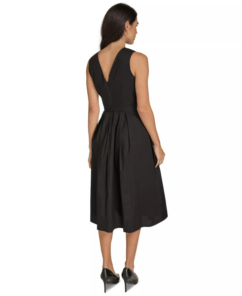 Women's V-Neck Sleeveless A-Line Dress Black - 5