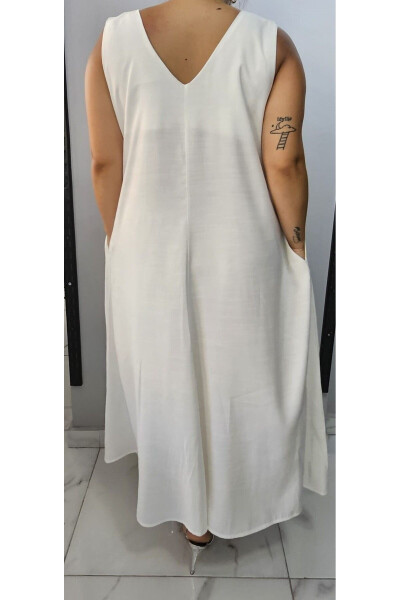 Women's V-Neck Sleeveless Plus Size Maxi Dress 24135 - 3