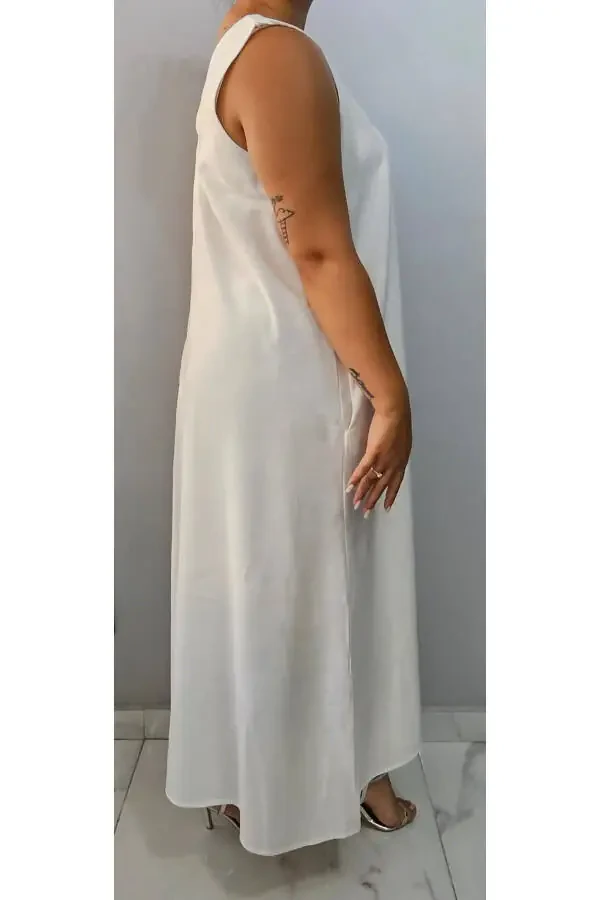 Women's V-Neck Sleeveless Plus Size Maxi Dress 24135 - 2