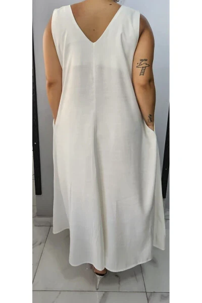 Women's V-Neck Sleeveless Plus Size Maxi Dress 24135 - 3