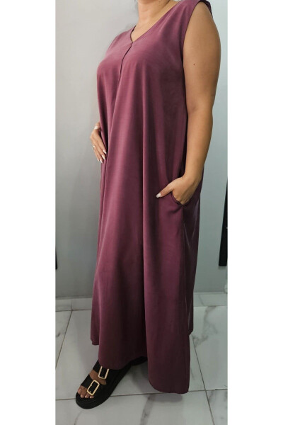 Women's V-Neck Sleeveless Plus Size Maxi Dress 24135 - 3