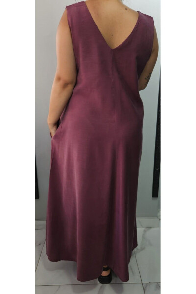 Women's V-Neck Sleeveless Plus Size Maxi Dress 24135 - 4