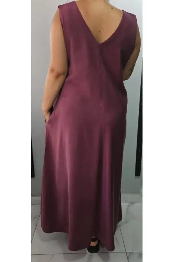Women's V-Neck Sleeveless Plus Size Maxi Dress 24135 - 4