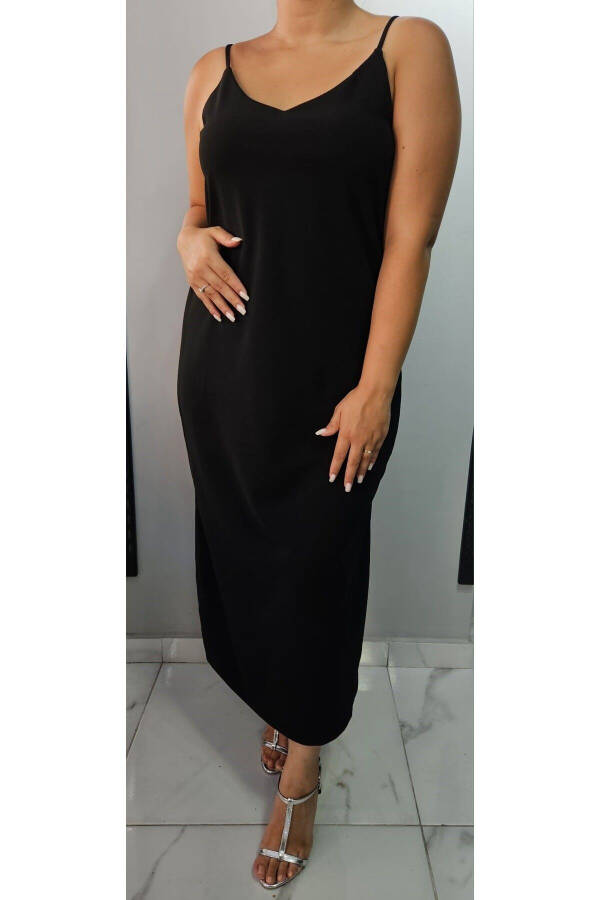 Women's V-Neck Strapless Slit Detail Plus Size Midi Dress 24136 - 1