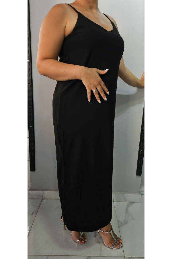 Women's V-Neck Strapless Slit Detail Plus Size Midi Dress 24136 - 2
