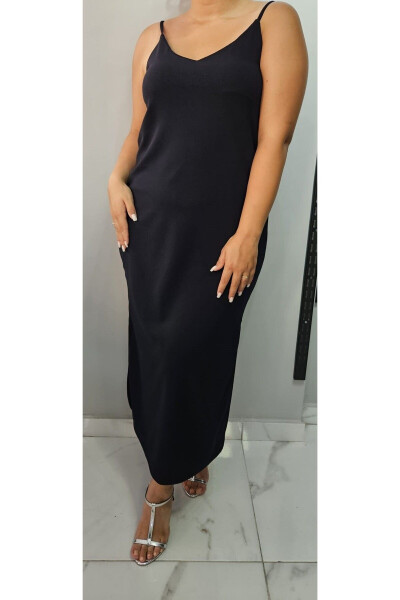 Women's V-Neck Strapless Slit Detail Plus Size Midi Dress 24136 - 8