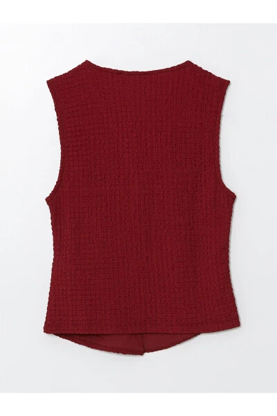 Women's V-neck textured vest - LC WAIKIKI (1)