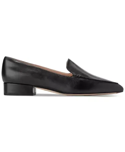 Women's Valantina Pointed Toe Block Heel Loafers - Black Leather - COLE HAAN (1)