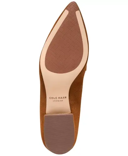 Women's Valantina Pointed Toe Block Heel Loafers - Tobacco Suede - 5
