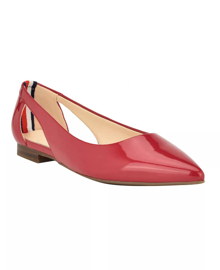 Women's Velahi Pointy Toe Flat Ballet Shoes Red- Faux Patent Leather- PU - 1