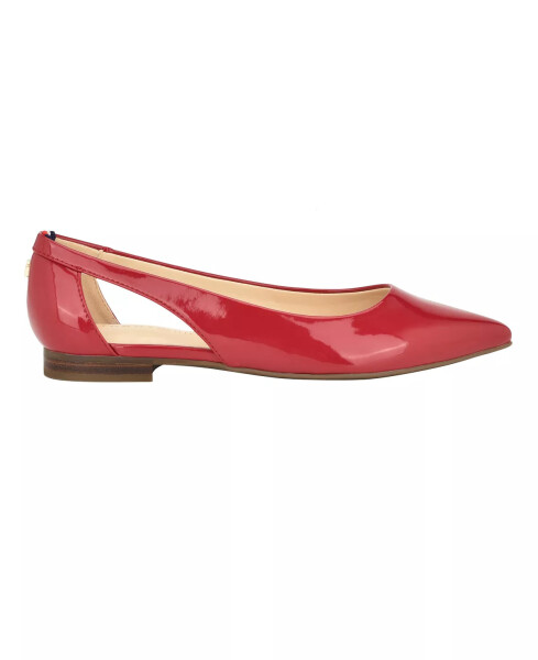 Women's Velahi Pointy Toe Flat Ballet Shoes Red- Faux Patent Leather- PU - 2