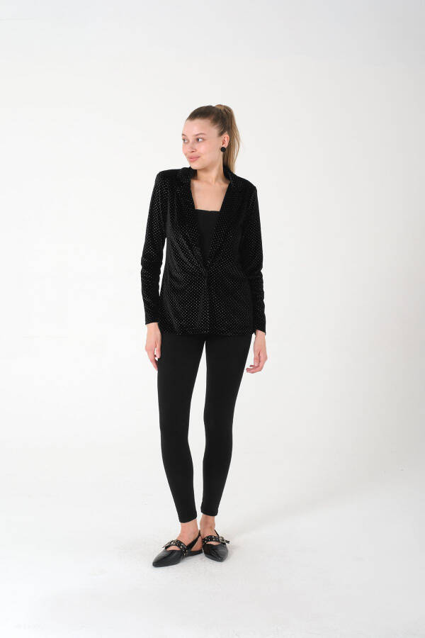 Women's Velvet Blazer Jacket - Stylish and Elegant Design - For Special Occasions and Office Combinations - 9