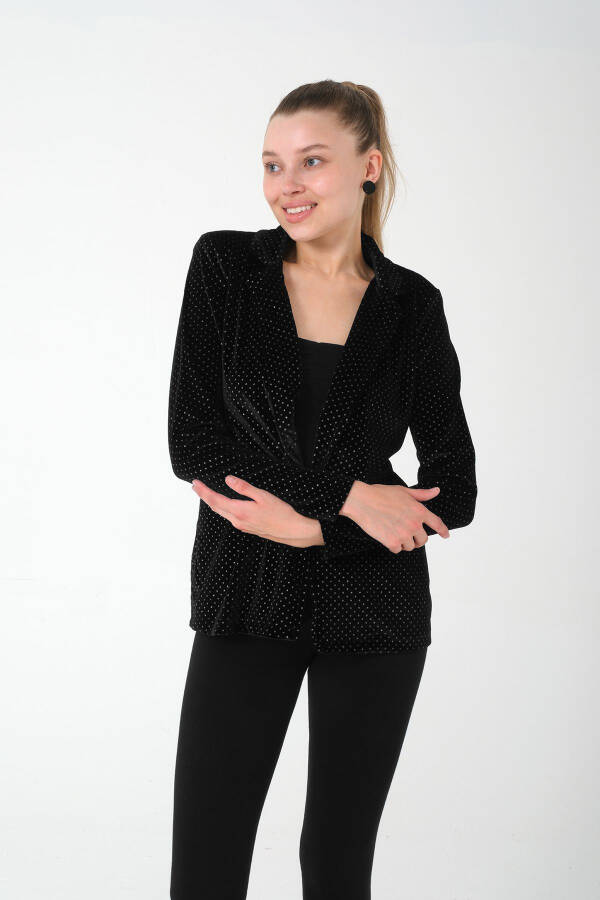 Women's Velvet Blazer Jacket - Stylish and Elegant Design - For Special Occasions and Office Combinations - 12