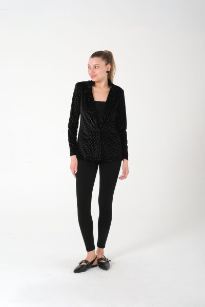 Women's Velvet Blazer Jacket - Stylish and Elegant Design - For Special Occasions and Office Combinations - 3