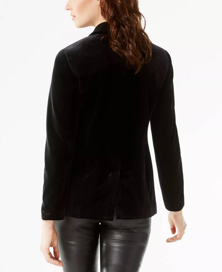 Women's Velvet Blazer, Regular & Petite, Created for Modazone Black - 2