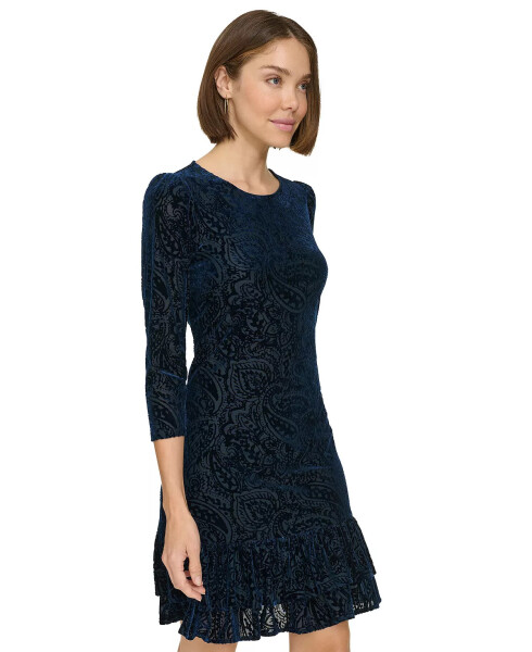 Women's Velvet Burnout Paisley Print Dress Sky Captain - 3