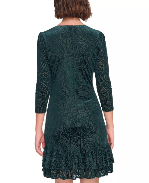 Women's Velvet Burnout Paisley Print Dress Sky Captain - 5