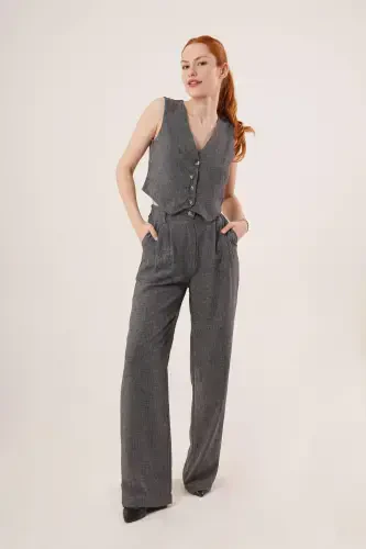 Women's Vest Pants 2-Piece Set - Dark Anthracite - 1