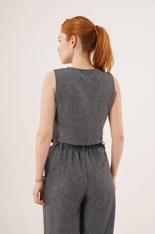Women's Vest Pants 2-Piece Set - Dark Anthracite - 2
