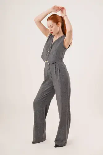Women's Vest Pants 2-Piece Set - Dark Anthracite - 3