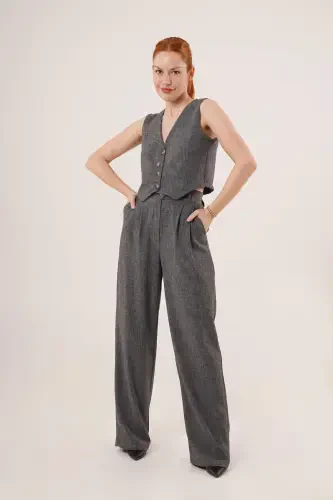 Women's Vest Pants 2-Piece Set - Dark Anthracite - 5