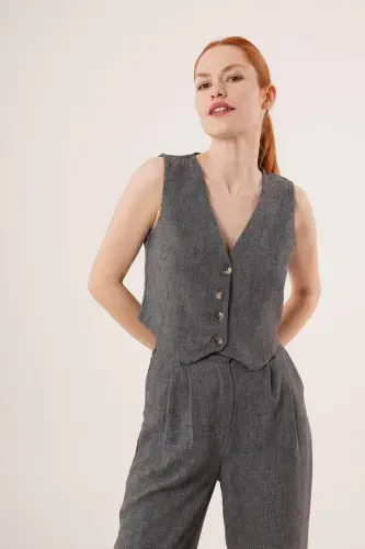 Women's Vest Pants 2-Piece Set - Dark Anthracite - 7