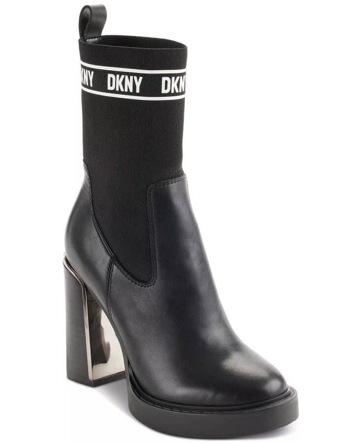 Women's Vilma Pull-On Sock Booties Black/ White - 1