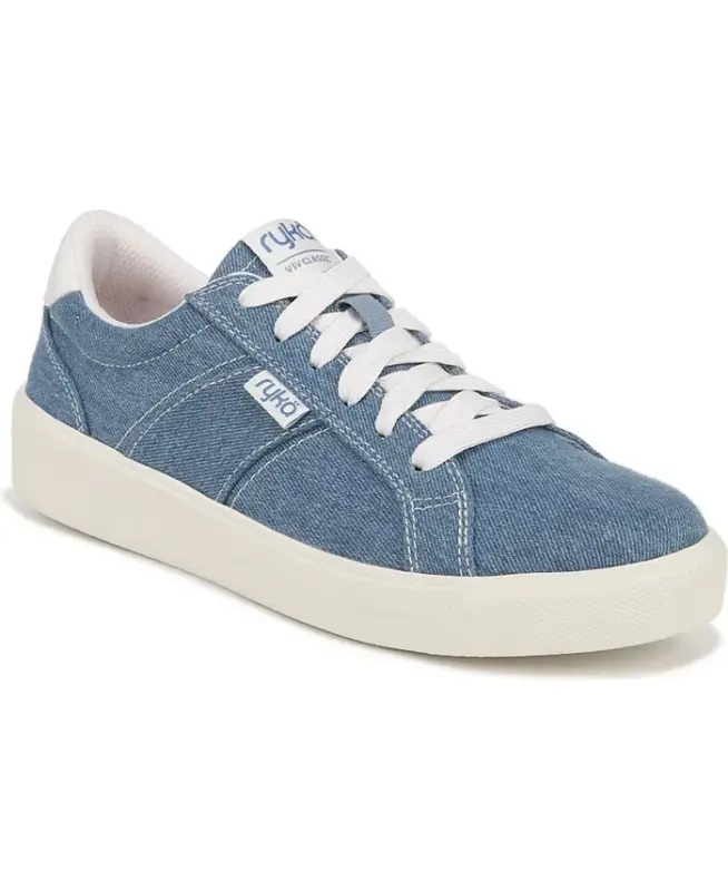 Women's Viv Classic Oxfords - Blue Denim Canvas - RYKA