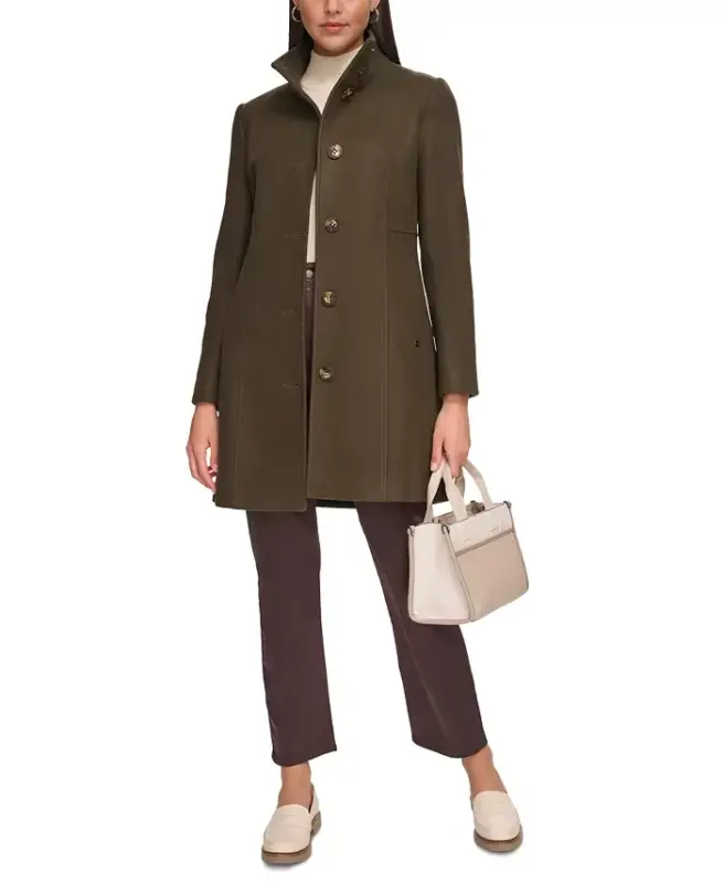Women's Walker Coat, Created for Modazone - Olive - CALVIN KLEIN