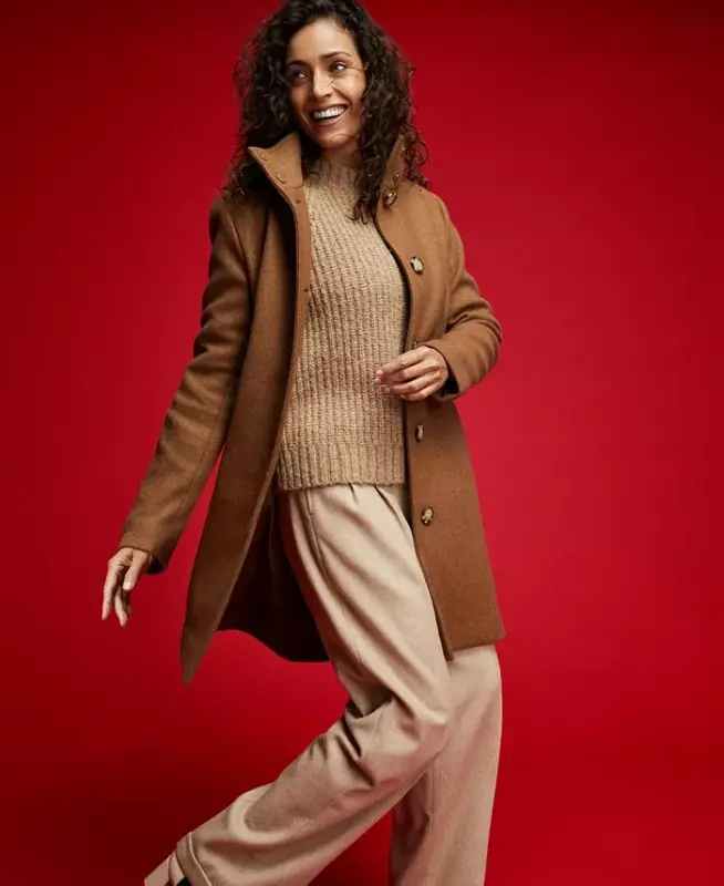 Women's Walker Coat, Created for Modazone - Tobacco Melange - 7