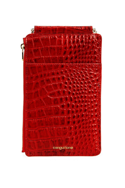 Women's wallet bag made of crocodile leather, with phone and card slots. - 3