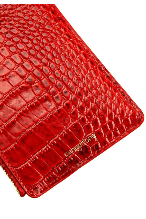 Women's wallet bag made of crocodile leather, with phone and card slots. - 8